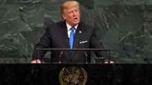 US President Donald Trump addresses the 72nd Annual UN General Assembly in New York on September 19, 2017. / AFP PHOTO / TIMOTHY A. CLARY        (Photo credit should read TIMOTHY A. CLARY/AFP/Getty Images)