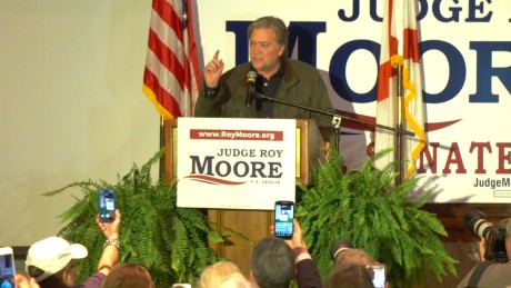 Steve Bannon celebrates Moore's win