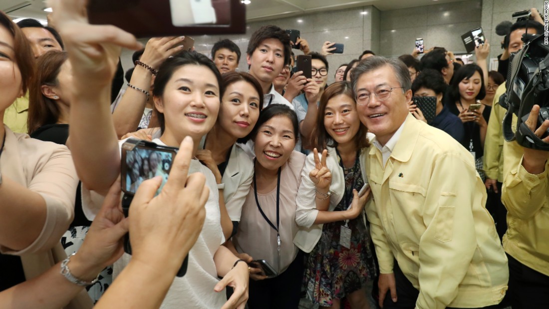 Since taking office, Moon has been a popular figure, achieving a nearly 80% approval rating in his first 100 days in office. 