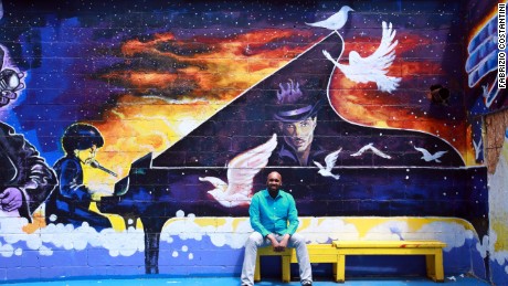 FOLEY - DETROIT, MI - JUN 22, 2017: Aaron Foley, age 32 from Detroit Mi is a Detroit native and currently works for the City as their Chief Storyteller. He Grew up in the Russell Woods neighborhood but currently lives in the Gold Coast neighborhood. The Redford Neighborhood in Detroit and Motor City Blight Busters facilities and alleyways is a mixed use series of buildings dedicated to improving detroit neighborhoods and supporting the arts. Photo Credit: Fabrizio Costantini for CNN