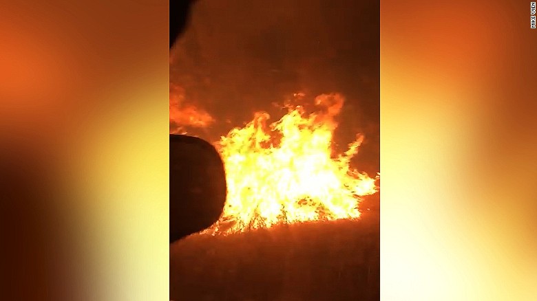 Roommates film harrowing drive through flames