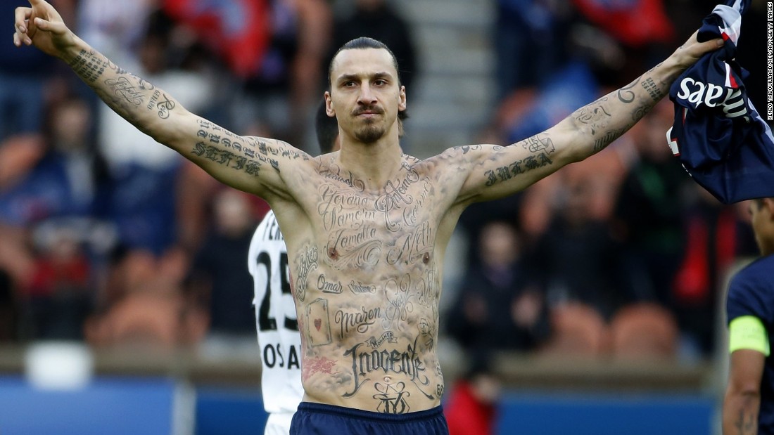 All an illusion? During his time with Paris Saint-Germain, Zlatan Ibrahimovic removed his top to unveil a torso covered in ink. The Manchester United striker revealed this year that, at the time, he had 15 removable tattoos on his body which were &quot;names of real people who are suffering from hunger.&quot; Those tattoos have now gone, but there's still plenty of ink left on Zlatan. 