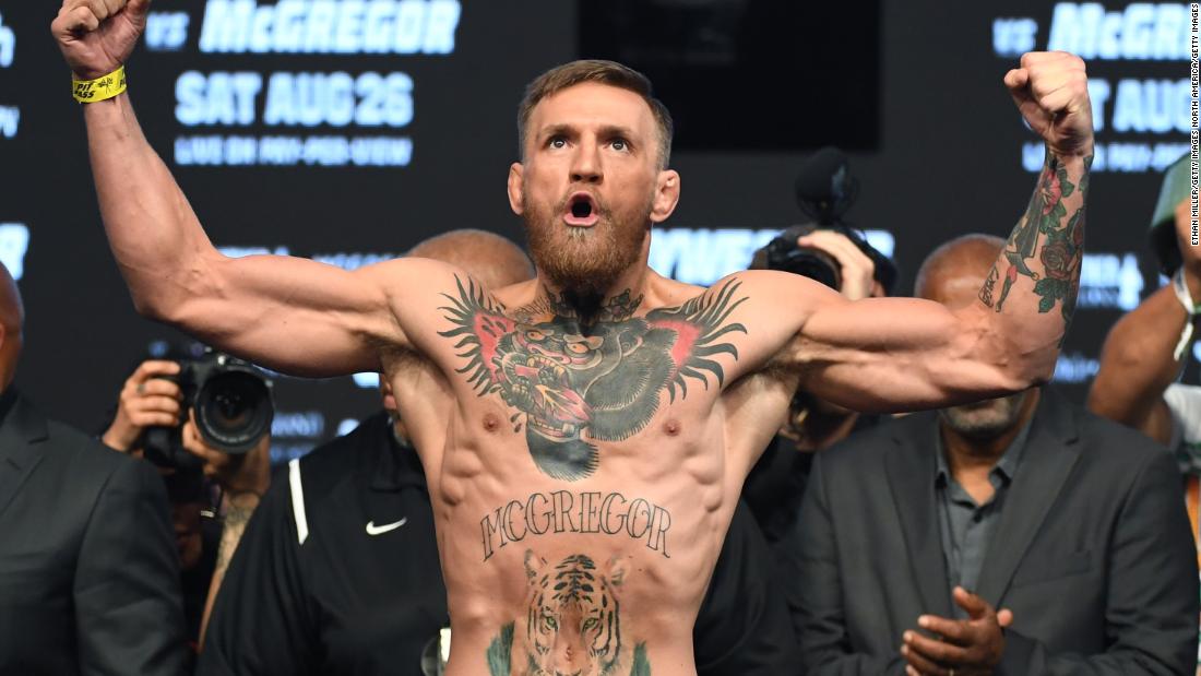 UFC star Conor McGregor has clearly been a regular visitor to the tattoo parlor over the last 18 months. He has a large tattoo across his abdomen and his left forearm, and a silverback gorilla wearing a crown on his chest. 