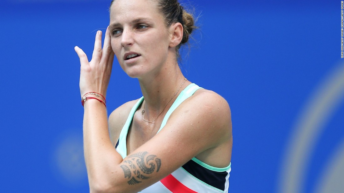 Czech tennis player Karolina Pliskova has two Polynesian-style tattoos, one on her left thigh and the other on her left arm -- they come in useful when needing to tell her and her twin sister, Kristyna, apart. 