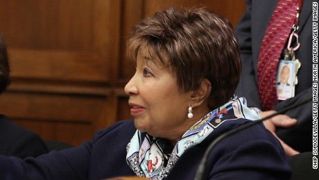 WASHINGTON, DC - MARCH 19:  Gen. William Shelton (L), head of the U.S. Air Force Space Command, greets House Science, Space and Technology Committee ranking member Rep. Eddie Bernice Johnson (D-TX) before a hearing in the Rayburn House Office Building on Capitol Hill March 19, 2013 in Washington, DC. The committee asked government and military experts about efforts to track and mitigate asteroids, meteors and other &quot;near-Earth objects.&quot;  (Photo by Chip Somodevilla/Getty Images)