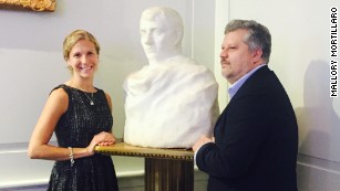 Rodin expert Jerome Le Blay, who authenticated the bust, poses with Mallory Mortillaro, who discovered its famous past.