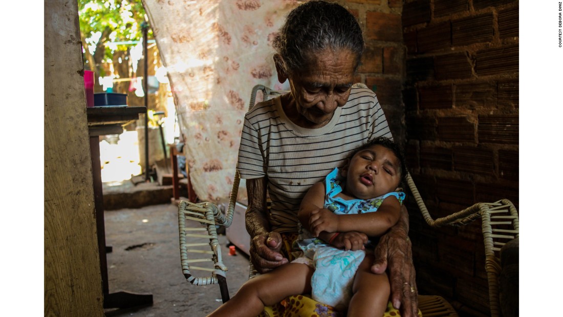 Grandmothers are often called upon to help with child care. Maria de Rosilene is the primary caregiver for her grandson, Eduardo, who cannot walk. &quot;It&#39;s hard for Maria because he is getting heavy,&quot; said Diniz.  