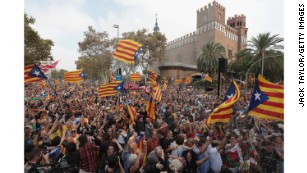 Catalonians celebrate independence declaration