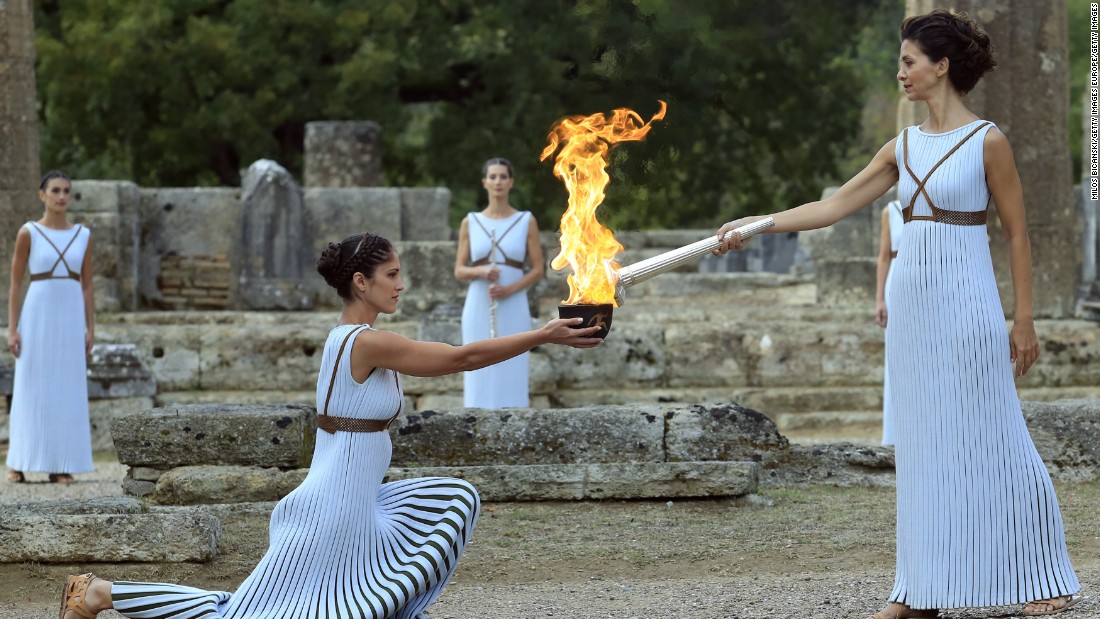 Initially derived from the sun&#39;s rays in a parabolic mirror, the flame starts its epic journey at the Temple of Hera, site of the Olympic Games in ancient times.