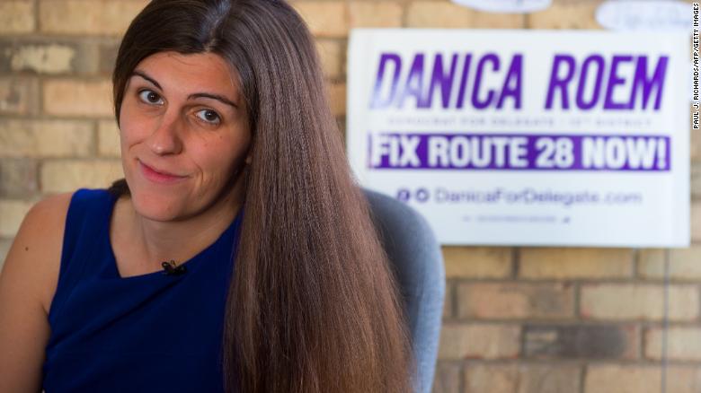 Danica Roem, a Democrat for Delegate in Virginia's district 13, and who is transgender, sits in her campaign office on September 22, 2017, in Manassas, Virginia.