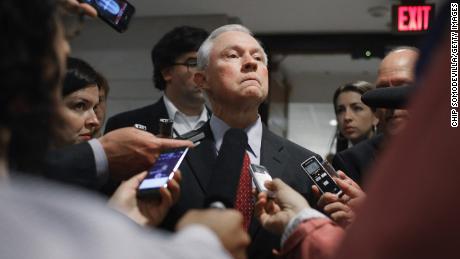 WASHINGTON, DC - JUNE 10:  Senate Armed Services Committee Member U.S. Sen. Jeff Sessions (R-AL) talks with reporters after being briefed by military officals about the prisoner exchange that freed Army Sgt. Bowe Bergdahl at the U.S. Capitol June 10, 2014 in Washington, DC. The trade of Bergdahl for five senior Taliban officials has angered some members of Congress because they were not informed of the swap beforehand.  (Photo by Chip Somodevilla/Getty Images)
