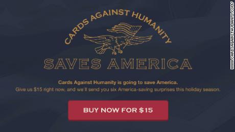 cards against humanity saves america