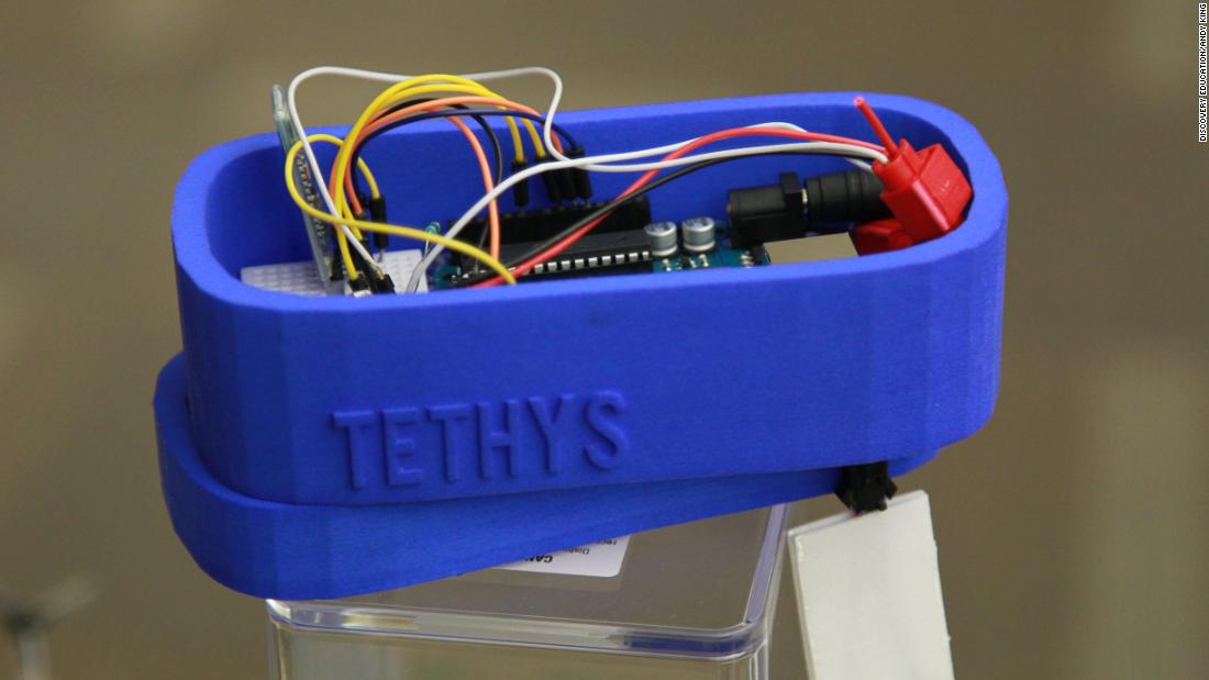 A proptotype of Rao&#39;s lead-sensing device, called &quot;Tethys&quot; after the Greek Titan goddess of fresh water.