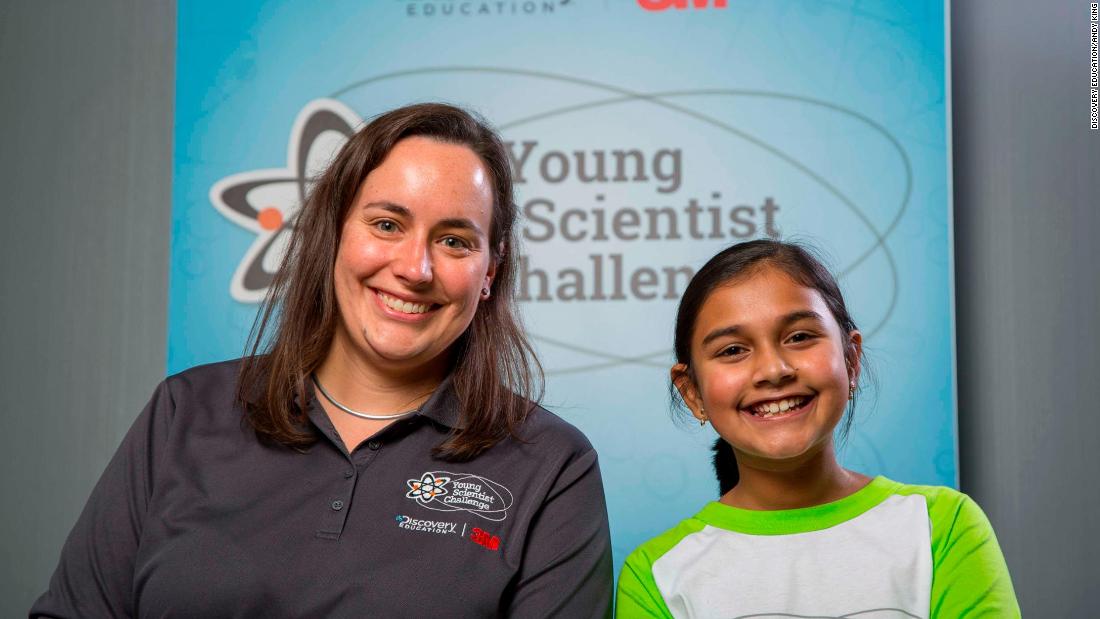 Gitanjali Rao with Kathleen Shafer, the 3M scientist that mentored her for a three-month period leading to her victory in the Discovery Education 3M &lt;a href=&quot;https://www.youngscientistlab.com/challenge&quot; target=&quot;_blank&quot;&gt;Young Scientist Challenge&lt;/a&gt;.