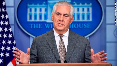 Secretary of State Rex Tillerson speaks about North Korea during the daily press briefing in the Brady Press Briefing Room at the White House, in Washington, Monday, Nov. 20, 2017. (AP Photo/Manuel Balce Ceneta)