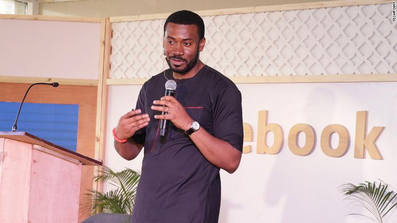 Emeka Afigbo, Platform Partnerships, Head of Middle East &amp; Africa speaking at the Facebook launch. 