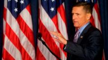 PHILADELPHIA, PA - SEPTEMBER 7:  Retired United States Army lieutenant general Michael T. Flynn introduces Republican Presidential nominee Donald J. Trump before he delivered a speech at The Union League of Philadelphia on September 7, 2016 in Philadelphia, Pennsylvania. Trump spoke about his plans to build up the military if elected. Recent national polls show the presidential race is tightening with two months until the election. (Photo by Mark Makela/Getty Images)