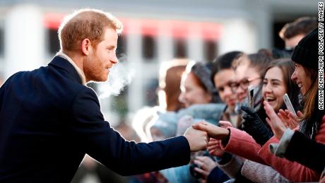 The fifth-in-line to the throne greeted well-wishers for around 30 minutes before continuing with his official visit. 