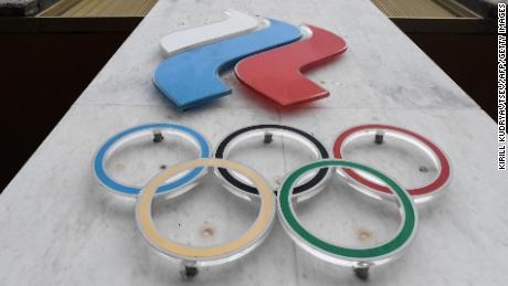 The Olympic rings are seen on the facade of the Russian Olympic Committee (ROC) building in Moscow on December 05, 2017.
The International Olympic Committee (IOC) meets from Tuesday, December 5, 2017 to decide whether to bar Russia from the 2018 Winter Olympics for doping violations, in one of the weightiest decisions ever faced by the Olympic movement. / AFP PHOTO / Kirill KUDRYAVTSEV        (Photo credit should read KIRILL KUDRYAVTSEV/AFP/Getty Images)