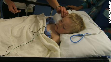 Four-year-old Mason Tyson has surgery to remove a tumor in his abdomen. 