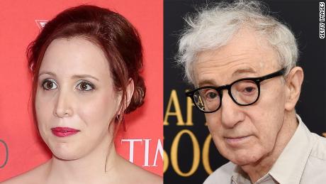 Dylan Farrow, left, now 35, and her father Woody Allen. 