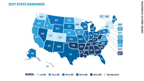 Report Ranks The Healthiest And Least Healthy States In The US - CNN