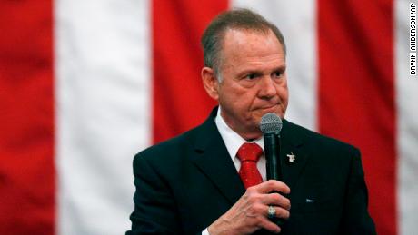 U.S. Senate candidate Roy Moore speaks at a campaign rally, December 11 in Midland City, Alabama.