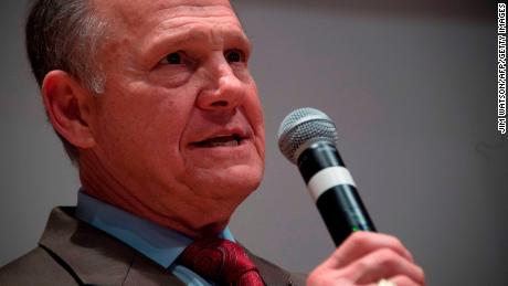 Republican Senatorial candidate Roy Moore addresses his supporters in Montgomery, Alabama, on December 12, 2017.