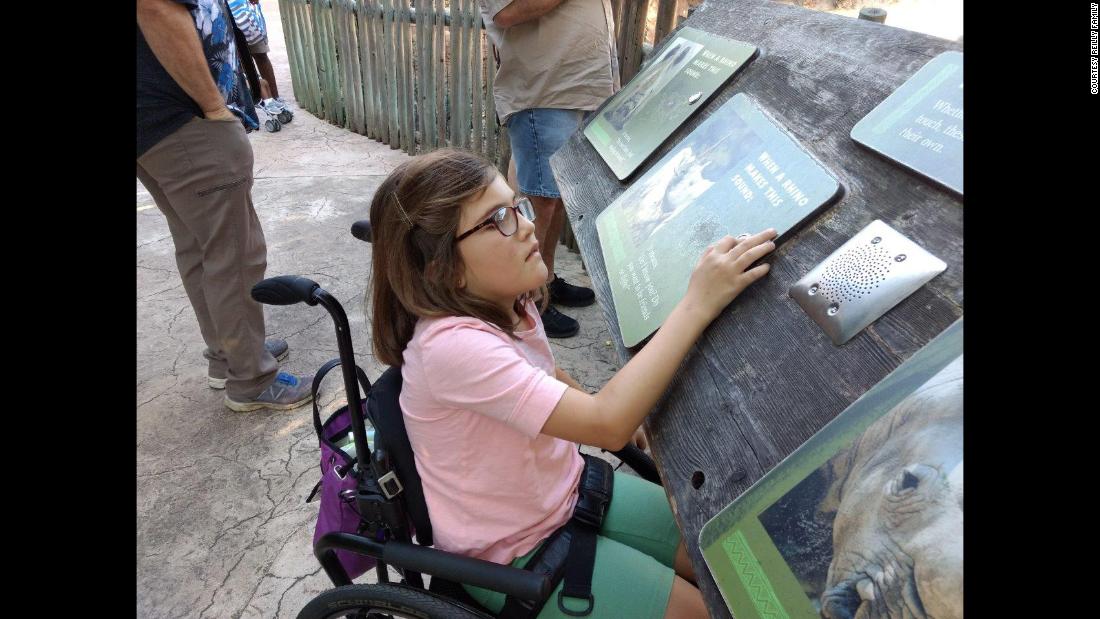 Avery can&#39;t read, but she&#39;s active and engages with every environment she encounters, like this day at the Houston Zoo.