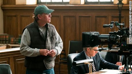 Behind the scenes with Director Aaron Sorkin on the set of &#39;Molly&#39;s Game.&#39;