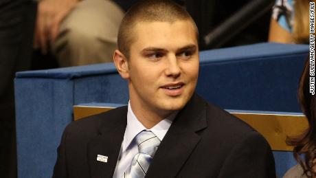 ST. PAUL, MN - SEPTEMBER 03:  Track Palin sits with Willow Palin while holding Trig Palin on day three of the Republican National Convention (RNC) at the Xcel Energy Center on September 3, 2008 in St. Paul, Minnesota. The GOP will nominate U.S. Sen. John McCain (R-AZ) as the Republican choice for U.S. President on the last day of the convention.  (Photo by Justin Sullivan/Getty Images)