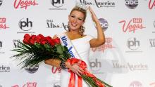 LAS VEGAS, NV - JANUARY 12:  Miss America, Mallory Hytes Hagan, of New York, poses during a news conference after she was crowned during the 2013 Miss America Pageant at Planet Hollywood Resort &amp; Casino on January 12, 2013 in Las Vegas, Nevada.  (Photo by David Becker/Getty Images)
