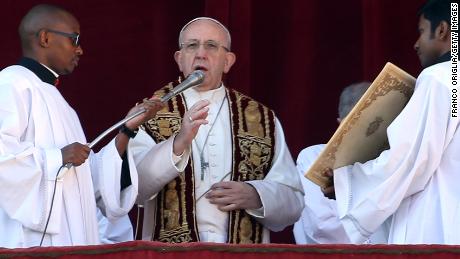 Pope Francis delivers talked about protecting "minority groups" during his Christmas "Urbi Et Orbi" blessing.