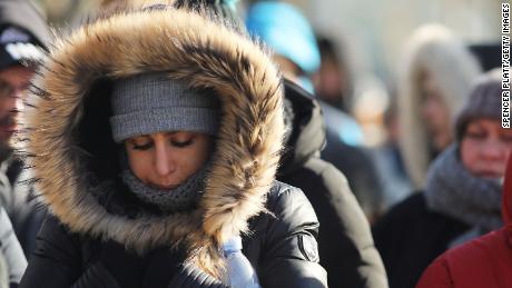 NEW YORK, NY - DECEMBER 28:  A woman walks through a frigid Manhattan on December 28, 2017 in New York City. Dangerously low temperatures and wind chills the central and eastern United States are making outdoor activity difficult for many Americans.  Little relief from the below normal temperatures is expected the first week of the New Year.   (Photo by Spencer Platt/Getty Images)