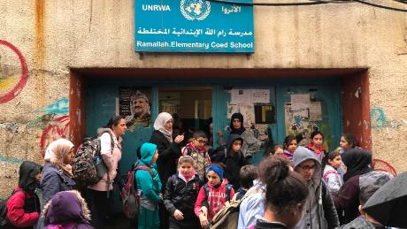 Palestinian children head out of UN-run Ramallah Elementary School in Beirut&#39;s Shatila refugee camp. 