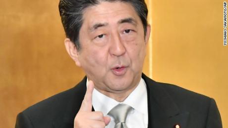 Japanese Prime Minister Shinzo Abe speaks during a press conference in Ise, central Japan, Thursday, Jan. 4, 2018.  