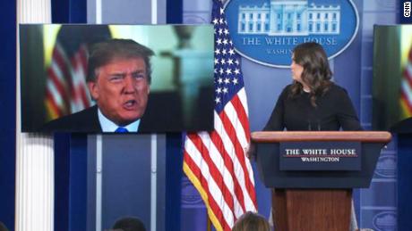 Beam Trump up! President is compared to Wizard of Oz after crashing briefing. Jeanne Moos reports.    Beam Trump Up    Doing a little mini piece on the oddball appearance by President trump via video screen at the press briefing. They obviously didn&#39;t want to expose him to questions so they beamed him in (actually a pre tape) ao he could talk about positive news resulting from the tax cuts. As one reporter commented, he was only 200 feet away in the Oval Office. Will show a couple of the sticky questions he avoided by not being there in person. And we&#39;re taking a Star Trek clip and replacing Spock by beaming up President Trump. Plus we include Wizard of Oz comparisons in tweets pegged to which we get to play movie clips of the Wizard being exposed behind his curtain by Toto the dog.