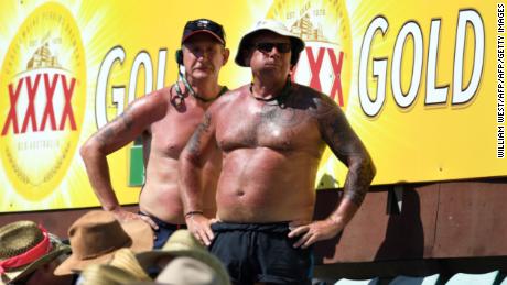 Cricket fans watch the Ashes.