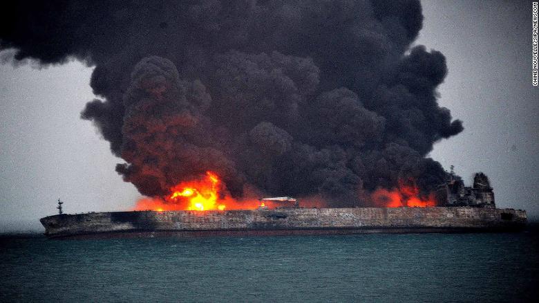 Oil tanker explosion feared after collision