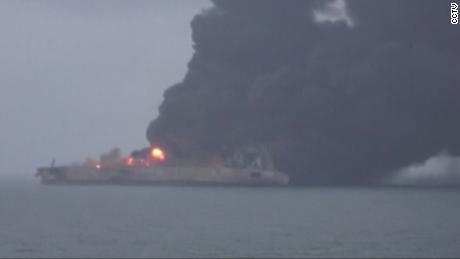 People are missing from a tanker-freighter collision off the coast of China
