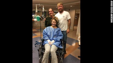 Alaina Kelly and Jake Codemo visit Rachel Sheppard for the first time after the night of the shooting at a rehab facility in Bakersfield, California. 