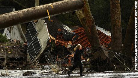 These images show the mudslide devastation in California