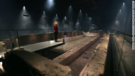 The reconstructed temple sits seven meters below the City of London. 