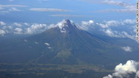 An aerial view of Mayon volcano ouside Legazpi City in 2015.