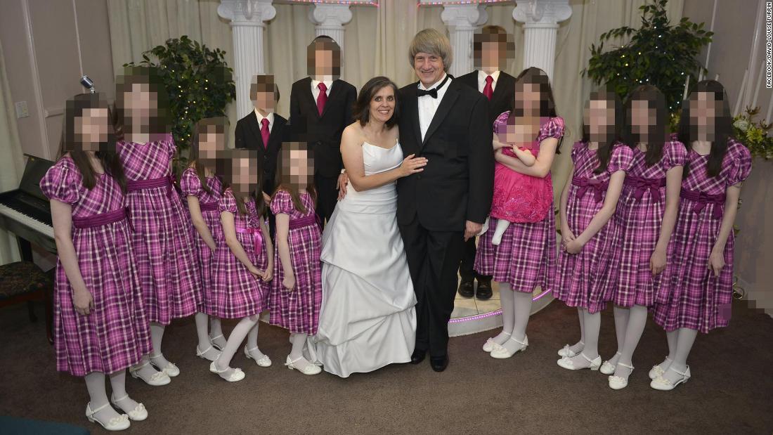 The Turpins with the children at one of the couple&#39;s vow renewals in a Facebook photo. 