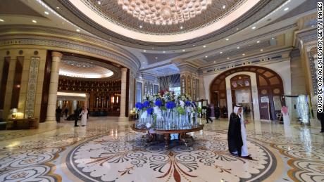 The Ritz-Carlton in Riyadh on May 21, 2017, during US President Donald Trump's visit. 