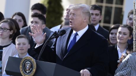 US President Donald Trump speaks live via video link to the annual &quot;March for Life&quot; participants and anti-abortion leaders on January 19, 2018 from the White House in Washington,DC. 
The 45th edition of the rally, which describes itself as &quot;the world&#39;s largest pro-life event,&quot; takes place on the National Mall -- with other scheduled speakers including House Speaker Paul Ryan.  / AFP PHOTO / Brendan SMIALOWSKI        (Photo credit should read BRENDAN SMIALOWSKI/AFP/Getty Images)