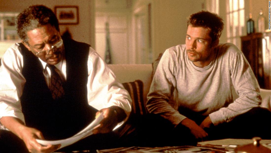 Freeman and Brad Pitt played a pair of detectives hunting a serial killer in the 1995 movie &quot;Se7en.&quot;