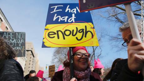 &quot;I have had enough,&quot; reads a sign in New York.