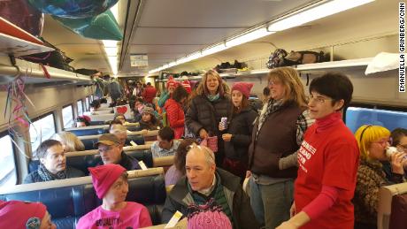 They rode a &#39;peace train&#39; to the Women&#39;s March and found community